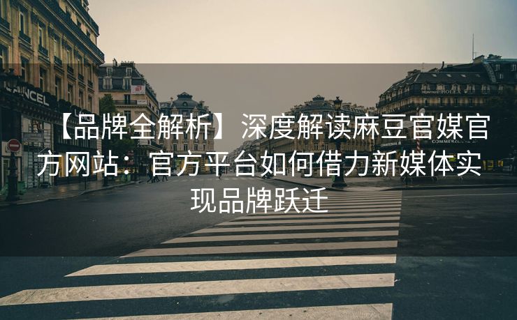【品牌全解析】深度解读麻豆官媒官方网站：官方平台如何借力新媒体实现品牌跃迁