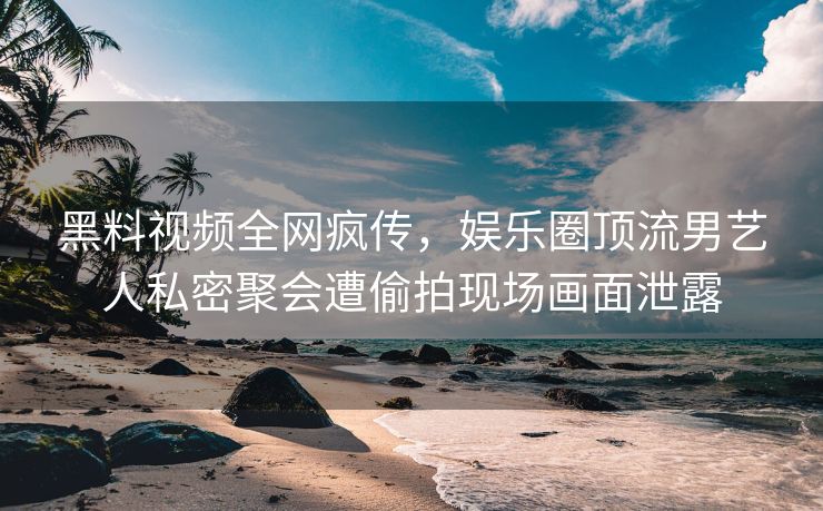 黑料视频全网疯传，娱乐圈顶流男艺人私密聚会遭偷拍现场画面泄露
