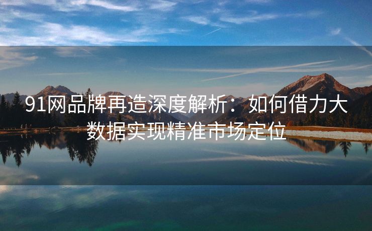 91网品牌再造深度解析：如何借力大数据实现精准市场定位