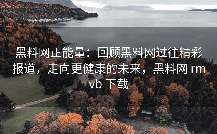 黑料网正能量：回顾黑料网过往精彩报道，走向更健康的未来，黑料网 rmvb 下载