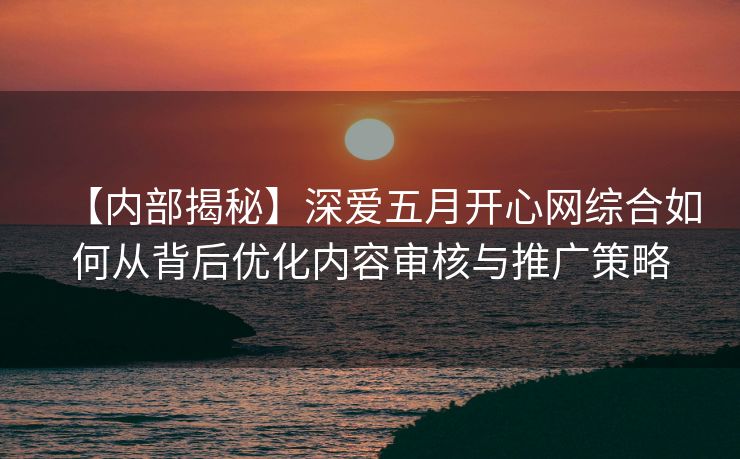 【内部揭秘】深爱五月开心网综合如何从背后优化内容审核与推广策略