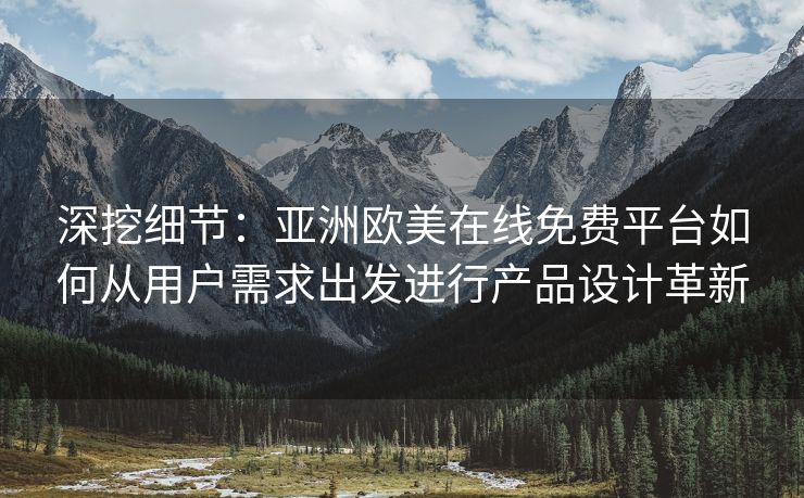 深挖细节：亚洲欧美在线免费平台如何从用户需求出发进行产品设计革新