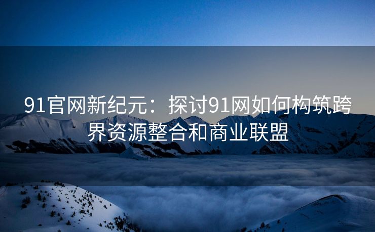 91官网新纪元：探讨91网如何构筑跨界资源整合和商业联盟