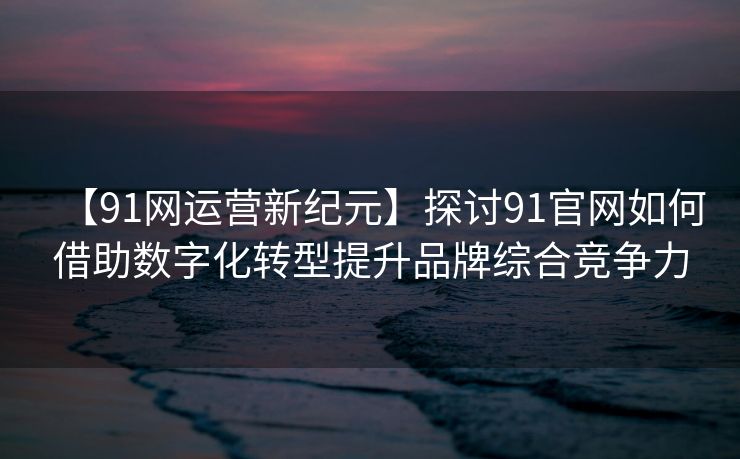 【91网运营新纪元】探讨91官网如何借助数字化转型提升品牌综合竞争力
